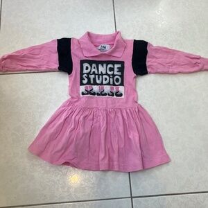 Adorable pink dance studio dress for a little girl